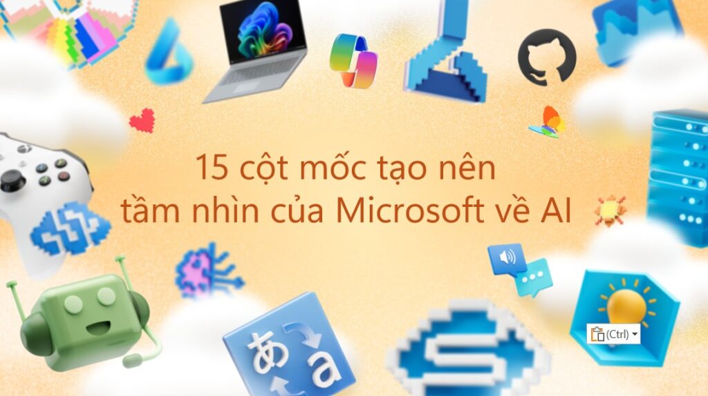 Hero image of 15 milestone defining Microsoft's vision about AI