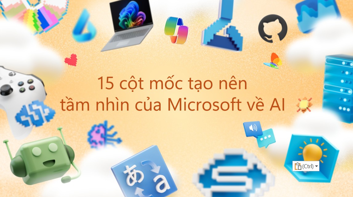 Hero image of 15 milestone defining Microsoft's vision about AI